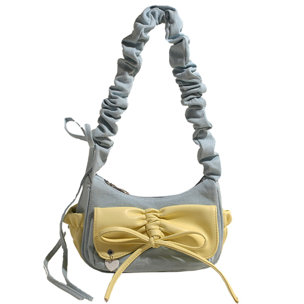 Cute Everyday Outfits, Outfit Inspo Casual Pastel Bow Ruched Shoulder Bag