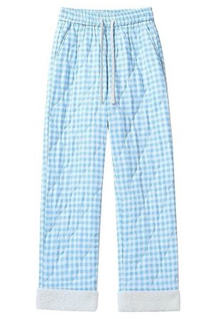 Cute Everyday Outfits, Outfit Inspo Casual Pastel Checkered Puffer Pants