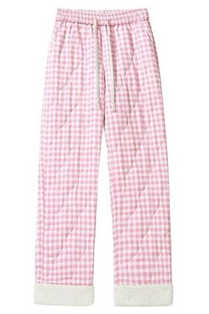 Cute Everyday Outfits, Outfit Inspo Casual Pastel Checkered Puffer Pants