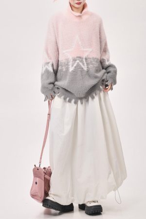 Cute Everyday Outfits, Outfit Inspo Casual Pastel Knit Sweater with Star Design