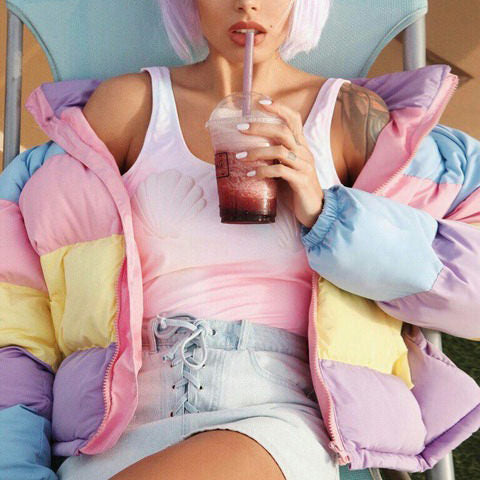 Cute Everyday Outfits, Outfit Inspo Casual Pastel Padded Jacket
