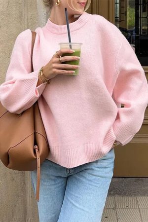 Cute Everyday Outfits, Outfit Inspo Casual Pastel Pink Oversized Sweater