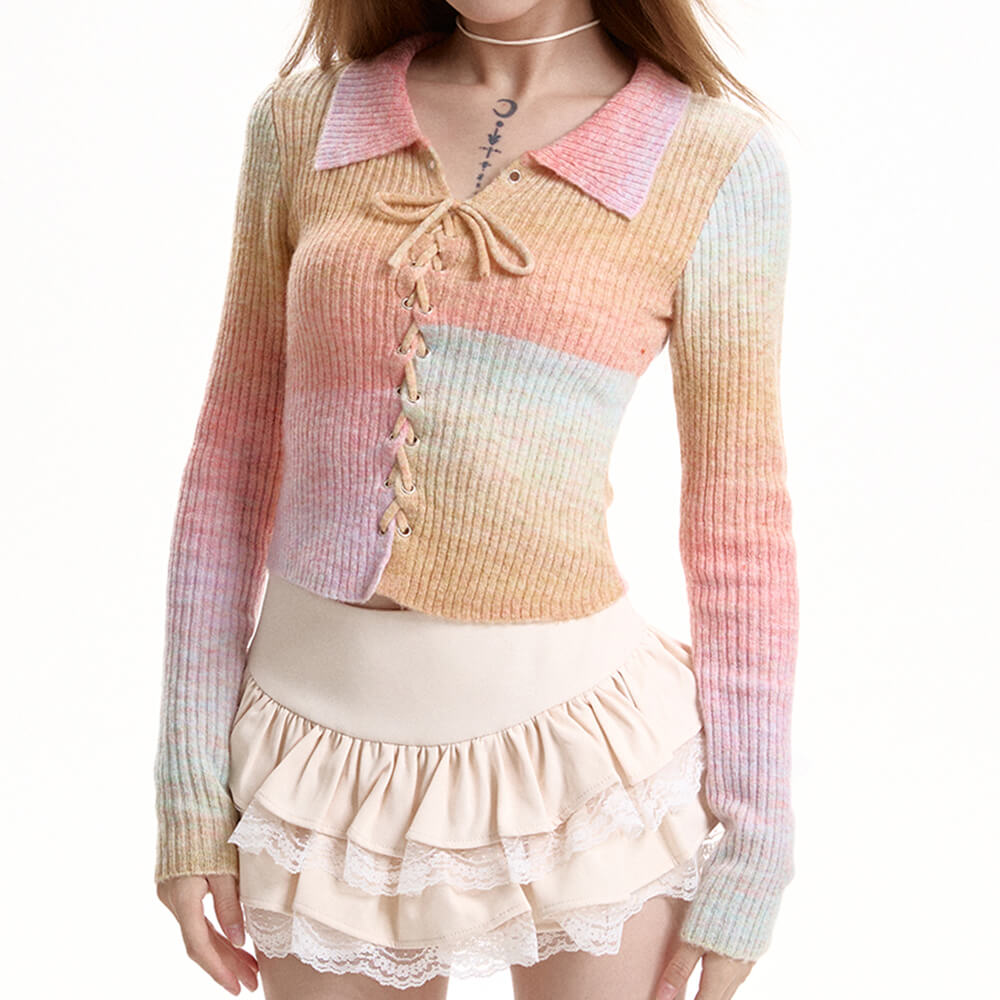 Cute Everyday Outfits, Outfit Inspo Casual Pastel Rainbow Knit Top Cute Everyday Outfits, Outfit Inspo Casual Pastel Rainbow Knit Top