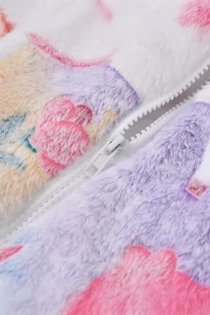 Cute Everyday Outfits, Outfit Inspo Casual Pastel Unicorn Fleece Jacket