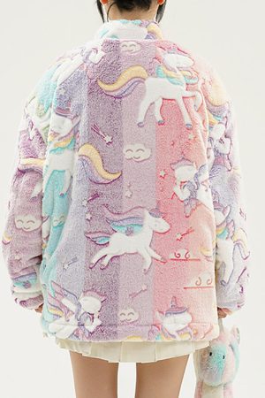 Cute Everyday Outfits, Outfit Inspo Casual Pastel Unicorn Zip-Up Jacket