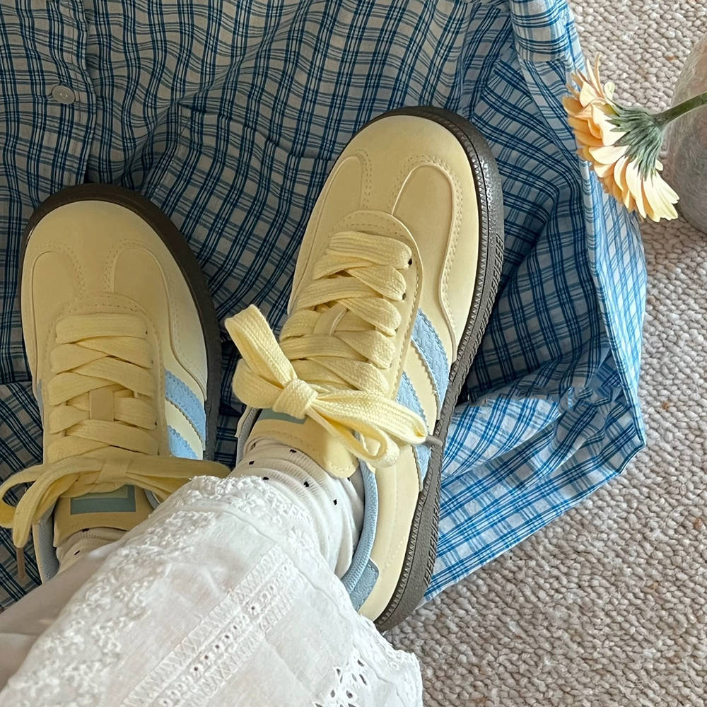 Cute Everyday Outfits, Outfit Inspo Casual Pastel Yellow & Blue Stripe Sneakers Cute Everyday Outfits, Outfit Inspo Casual Pastel Yellow & Blue Stripe Sneakers