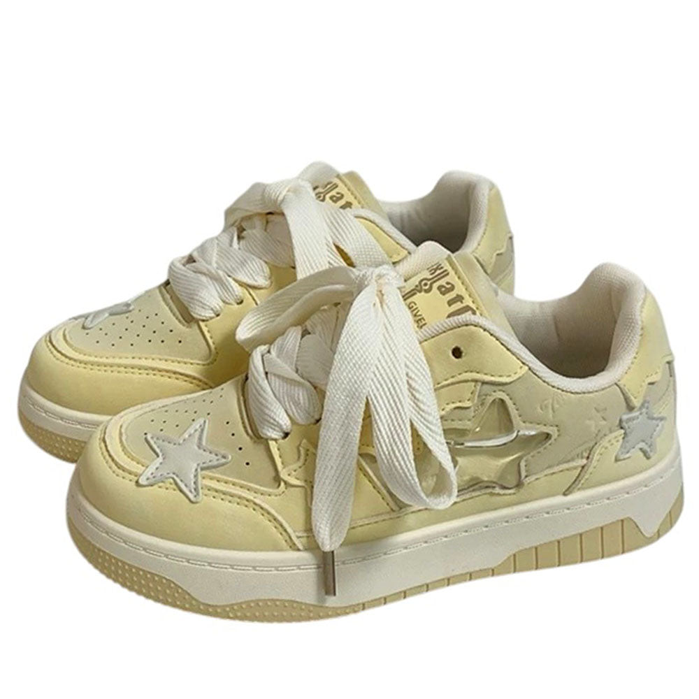 Cute Everyday Outfits, Outfit Inspo Casual Pastel Yellow Star Aesthetic Sneakers