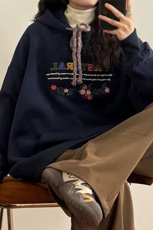 Cute Everyday Outfits, Outfit Inspo Casual Pastoral Print Indie Hoodie