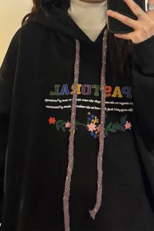 Cute Everyday Outfits, Outfit Inspo Casual Pastoral Print Indie Hoodie