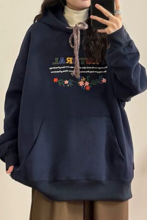 Cute Everyday Outfits, Outfit Inspo Casual Pastoral Print Indie Hoodie