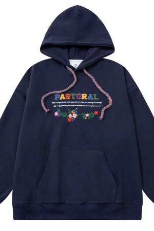 Cute Everyday Outfits, Outfit Inspo Casual Pastoral Print Indie Hoodie