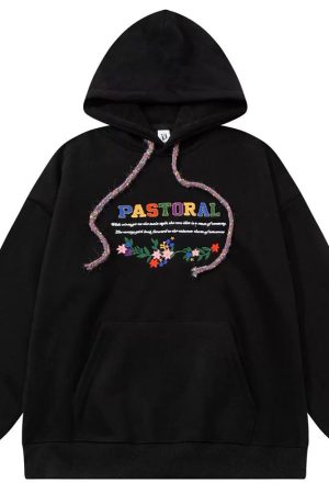 Cute Everyday Outfits, Outfit Inspo Casual Pastoral Print Indie Hoodie