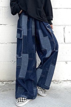 Cute Everyday Outfits, Outfit Inspo Casual Patchwork Baggy Jeans