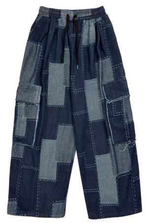 Cute Everyday Outfits, Outfit Inspo Casual Patchwork Baggy Jeans