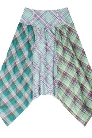 Cute Everyday Outfits, Outfit Inspo Casual Patchwork Midi Plaid Skirt