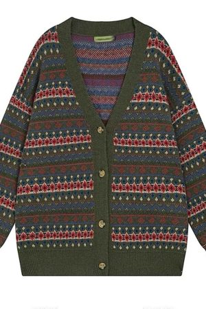 Cute Everyday Outfits, Outfit Inspo Casual Patterned Knit Oversized Cardigan