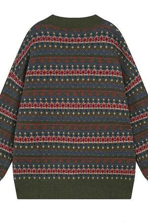 Cute Everyday Outfits, Outfit Inspo Casual Patterned Knit Oversized Cardigan