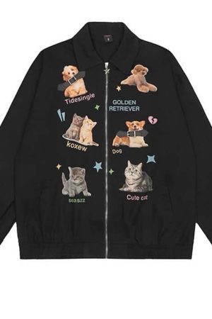 Cute Everyday Outfits, Outfit Inspo Casual Paws Pet Graphic Jacket