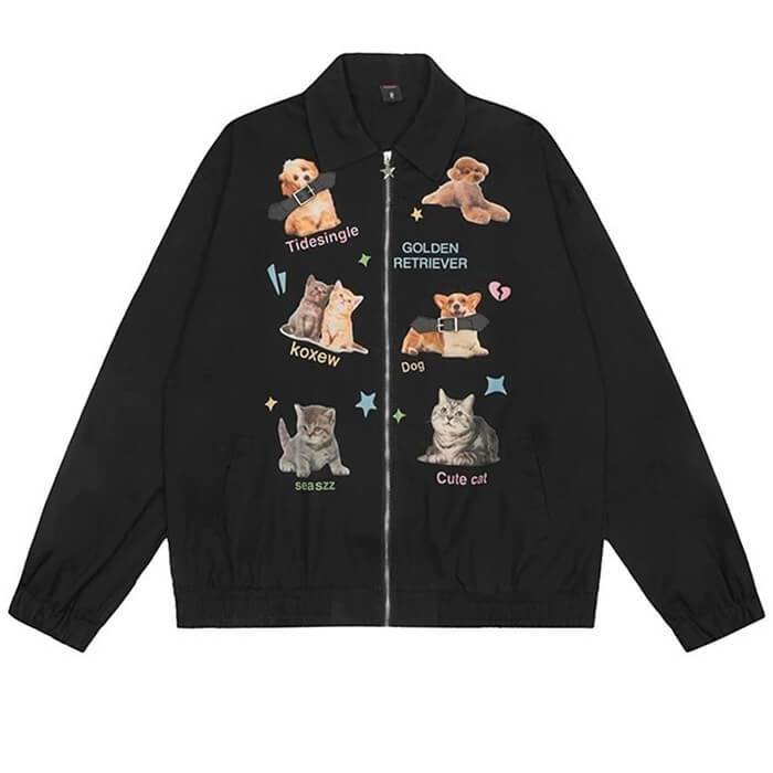 Cute Everyday Outfits, Outfit Inspo Casual Paws Pet Graphic Jacket