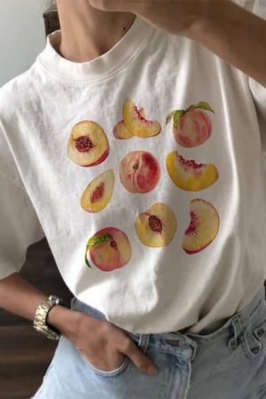 Cute Everyday Outfits, Outfit Inspo Casual Peach Graphic T-Shirt