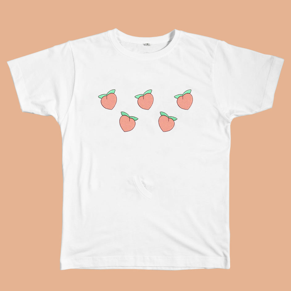 Cute Everyday Outfits, Outfit Inspo Casual Peaches Embroidered Tee