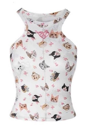 Cute Everyday Outfits, Outfit Inspo Casual Pets Print Top