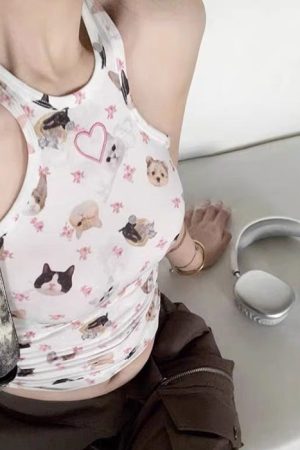 Cute Everyday Outfits, Outfit Inspo Casual Pets Print Top