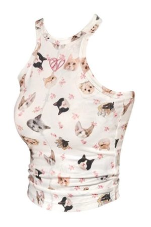Cute Everyday Outfits, Outfit Inspo Casual Pets Print Top