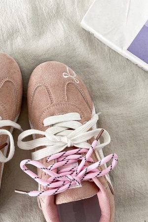 Cute Everyday Outfits, Outfit Inspo Casual Pink Bow Embroidery Sneakers