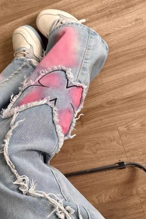 Cute Everyday Outfits, Outfit Inspo Casual Pink Butterfly Wide Leg Jeans
