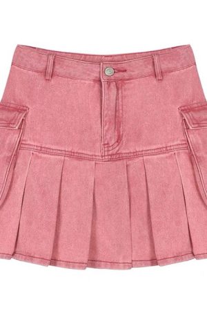 Cute Everyday Outfits, Outfit Inspo Casual Pink Denim Cargo Mini Skirt