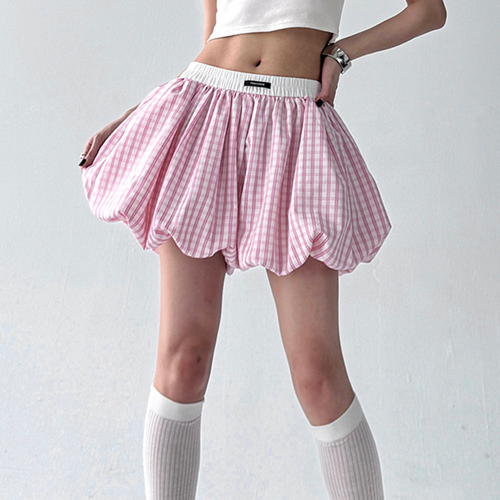 Cute Everyday Outfits, Outfit Inspo Casual Pink Gingham Balloon Skirt Cute Everyday Outfits, Outfit Inspo Casual Pink Gingham Balloon Skirt