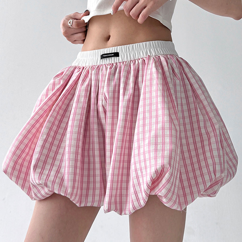 Cute Everyday Outfits, Outfit Inspo Casual Pink Gingham Balloon Skirt Cute Everyday Outfits, Outfit Inspo Casual Pink Gingham Balloon Skirt