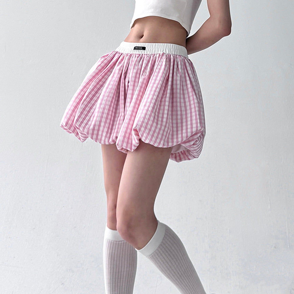 Cute Everyday Outfits, Outfit Inspo Casual Pink Gingham Balloon Skirt Cute Everyday Outfits, Outfit Inspo Casual Pink Gingham Balloon Skirt