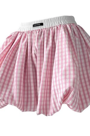 Cute Everyday Outfits, Outfit Inspo Casual Pink Gingham Balloon Skirt