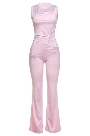 Cute Everyday Outfits, Outfit Inspo Casual Pink Heart Cutout Set