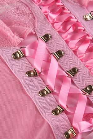 Cute Everyday Outfits, Outfit Inspo Casual Pink Lace Mesh Top