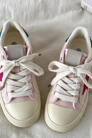 Cute Everyday Outfits, Outfit Inspo Casual Pink & Red Star Sneakers