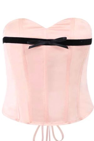 Cute Everyday Outfits, Outfit Inspo Casual Pink Satin Bow Corset