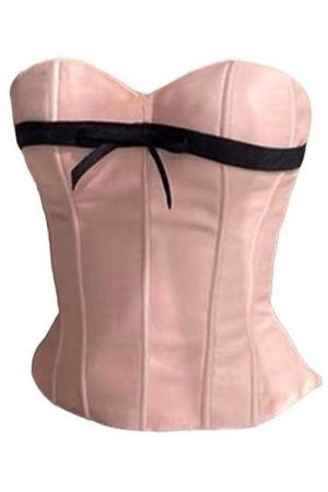 Cute Everyday Outfits, Outfit Inspo Casual Pink Satin Bow Corset