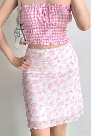 Cute Everyday Outfits, Outfit Inspo Casual Pink Sheer Butterfly Print Skirt