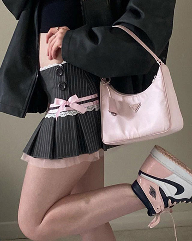 Cute Everyday Outfits, Outfit Inspo Casual Pinstripe Coquette Micro-Mini Skirt Cute Everyday Outfits, Outfit Inspo Casual Pinstripe Coquette Micro-Mini Skirt