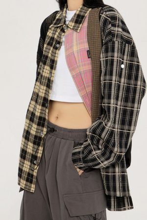 Cute Everyday Outfits, Outfit Inspo Casual Plaid Oversized Shirt