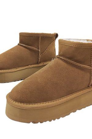 Cute Everyday Outfits, Outfit Inspo Casual Platform Sheepskin Boot