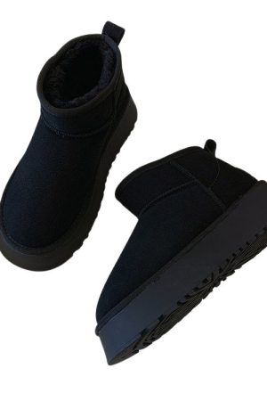 Cute Everyday Outfits, Outfit Inspo Casual Platform Sheepskin Boot