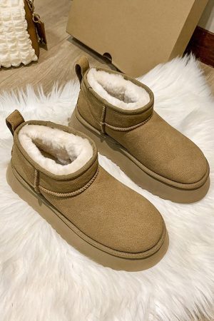 Cute Everyday Outfits, Outfit Inspo Casual Platform Sheepskin Boot