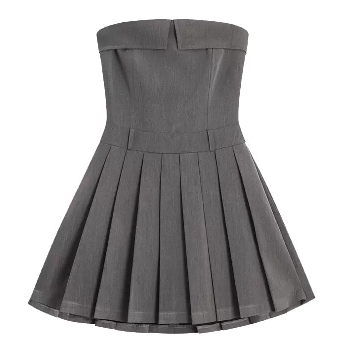 Cute Everyday Outfits, Outfit Inspo Casual Pleated Mini Dress in Grey