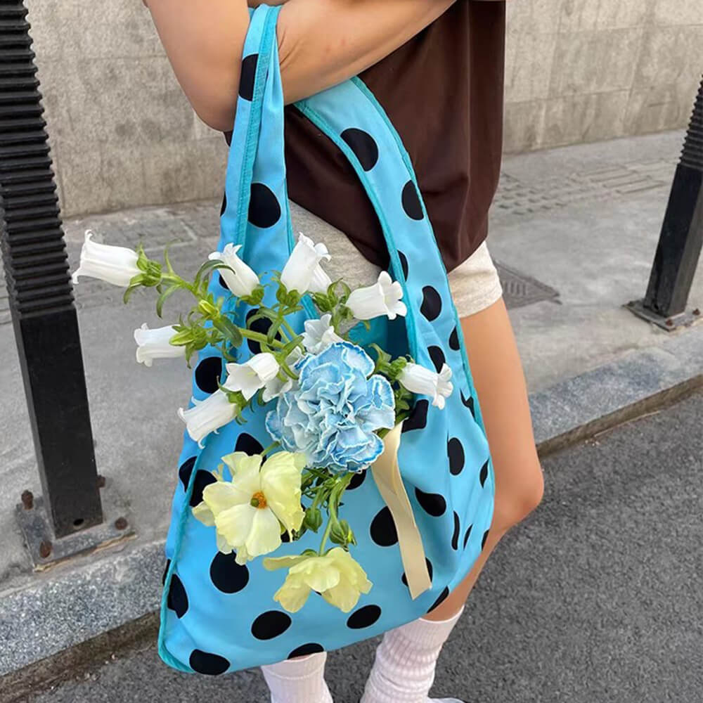 Cute Everyday Outfits, Outfit Inspo Casual Polka Dot Reversible Tote Bag Cute Everyday Outfits, Outfit Inspo Casual Polka Dot Reversible Tote Bag