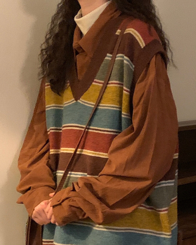 Cute Everyday Outfits, Outfit Inspo Casual Prep School Striped Knit Vest Cute Everyday Outfits, Outfit Inspo Casual Prep School Striped Knit Vest