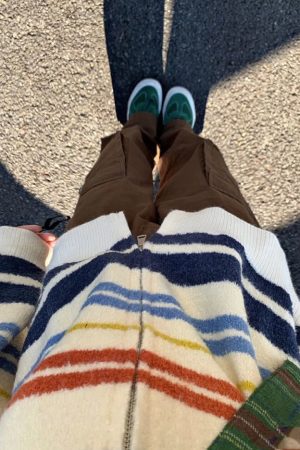 Cute Everyday Outfits, Outfit Inspo Casual Prep School Striped Zip Up Long Sleeve